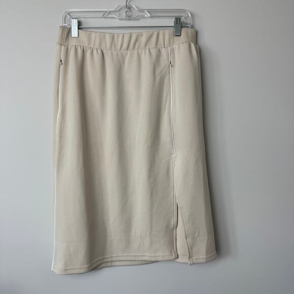 Aerie Offline Hugger Knit Midi Skirt NEW Cream Size Large - Picture 1 of 11